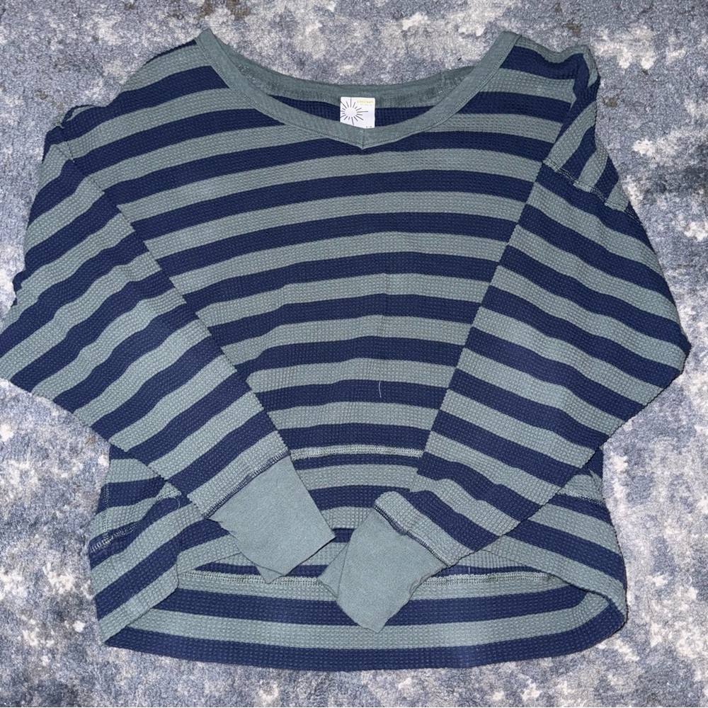 Aerie waffle knit cropped long sleeve